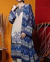 Khas Ivory/Blue Lawn Suit- Pakistani Lawn Dress