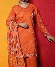 Khas Bright Orange Lawn Suit- Pakistani Lawn Dress