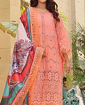 Khas Peach Lawn Suit- Pakistani Lawn Dress