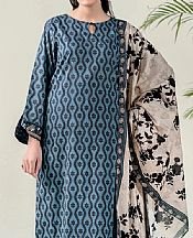 Slate Blue/Beige Lawn Suit