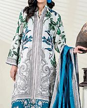 Off White/Teal Lawn Suit