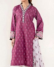 Khas Dark Raspberry Lawn Suit (2 pcs)- Pakistani Lawn Dress