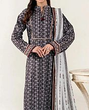 Khas Black/Off White Lawn Suit (2 pcs)- Pakistani Designer Lawn Suits