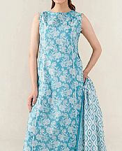 Khas Turquoise/Off White Lawn Suit (2 pcs)- Pakistani Designer Lawn Suits