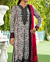 Khas Black/Off White Lawn Suit- Pakistani Designer Lawn Suits
