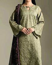 Khas Olive Lawn Suit- Pakistani Lawn Dress
