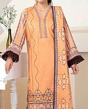 Khas Peachy Orange Lawn Suit- Pakistani Designer Lawn Suits