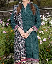 Khas Green/Black Khaddar Suit- Pakistani Winter Clothing
