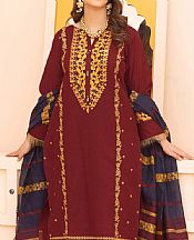 Khas Maroon Khaddar Suit- Pakistani Winter Dress