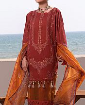 Rust Lawn Suit- Pakistani Lawn Dress