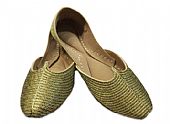 Ladies Khussa- Golden- Pakistani Khussa Shoes