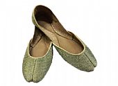 Ladies Khussa- Light Golden- Pakistani Khussa Shoes