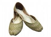 Ladies Khussa- Golden- Khussa Shoes for Women