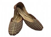 Ladies Khussa- Maroon/Golden- Pakistani Khussa Shoes