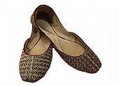 Ladies Khussa- Maroon/Golden- Pakistani Khussa Shoes