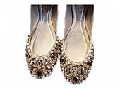 Ladies Khussa- Golden- Khussa Shoes for Women