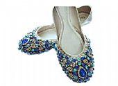 Ladies Khussa- Turquoise/Blue- Pakistani Khussa Shoes