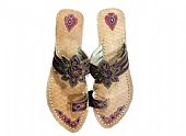 Ladies Slip-on Khussa - Blue- Pakistani Khussa Shoes
