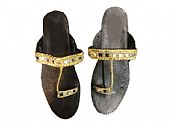 Ladies Slip-on Khussa - Golden- Khussa Shoes for Women