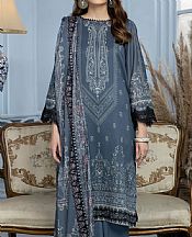 Slate Grey Lawn Suit (2 Pcs)- Pakistani Designer Lawn Dress