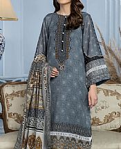Slate Grey Lawn Suit (2 Pcs)- Pakistani Lawn Dress
