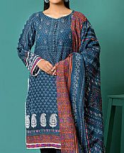 Denim Blue Khaddar Suit (2 Pcs)- Pakistani Winter Dress