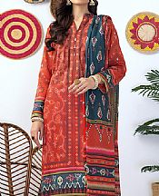 Lsm Pastel Red Lawn Suit- Pakistani Designer Lawn Suits