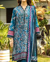 Lsm Denim Blue Lawn Suit- Pakistani Lawn Dress