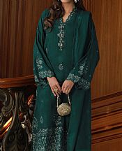 Lsm Bottle Green Jacquard Suit- Pakistani Winter Dress