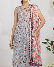 Lsm Sky Blue Lawn Suit- Pakistani Lawn Dress