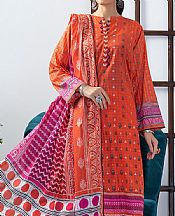 Lsm Bright Orange Lawn Suit- Pakistani Lawn Dress
