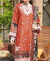 Lsm Bright Orange Khaddar Suit- Pakistani Winter Dress