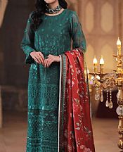 Teal Cotton Net Suit- Pakistani Designer Chiffon Suit