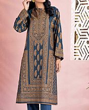 Denim Blue Jacquard Kurti- Pakistani Winter Dress