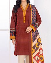 Auburn Red Khaddar Suit (2 Pcs)- Pakistani Winter Clothing