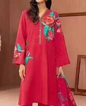 Carmine Red Khaddar Suit (2 Pcs)- Pakistani Winter Clothing
