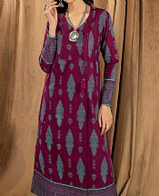 Tyrian Purple Khaddar Suit (2 Pcs)- Pakistani Winter Dress