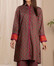 Umber Brown Linen Suit (2 Pcs)- Pakistani Winter Dress