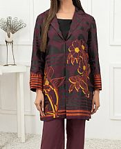 Limelight Wine Red Jacquard Suit (2 Pcs)- Pakistani Winter Clothing