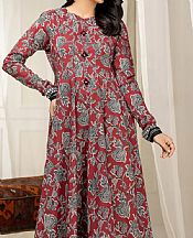 Limelight Red Cambric Kurti- Pakistani Winter Dress
