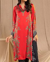 Limelight Red Silk Suit (2 Pcs)- Pakistani Winter Dress