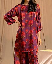 Limelight Egg Plant Silk Suit (2 Pcs)- Pakistani Winter Dress