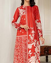 Limelight Vermilion Red Cambric Kurti- Pakistani Winter Dress