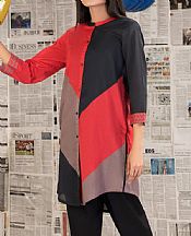 Limelight Black/Red Lawn Kurti- Pakistani Designer Lawn Suits