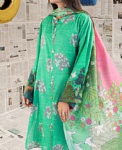 Sea Green Lawn Suit (2 Pcs)- Pakistani Lawn Dress