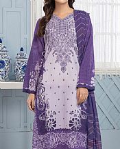 White/Iris Purple Lawn Suit (2 Pcs)- Pakistani Lawn Dress