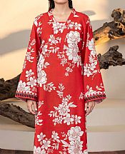 Limelight Red/Off White Khaddar Suit (2 Pcs)- Pakistani Winter Clothing