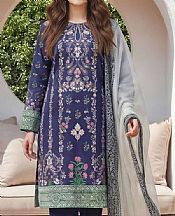 Dark Slate Blue Lawn Suit