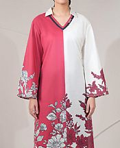Limelight Brink Pink/Off White Lawn Kurti- Pakistani Lawn Dress