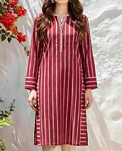 Limelight Vivid Burgundy/Off White Lawn Kurti- Pakistani Designer Lawn Suits